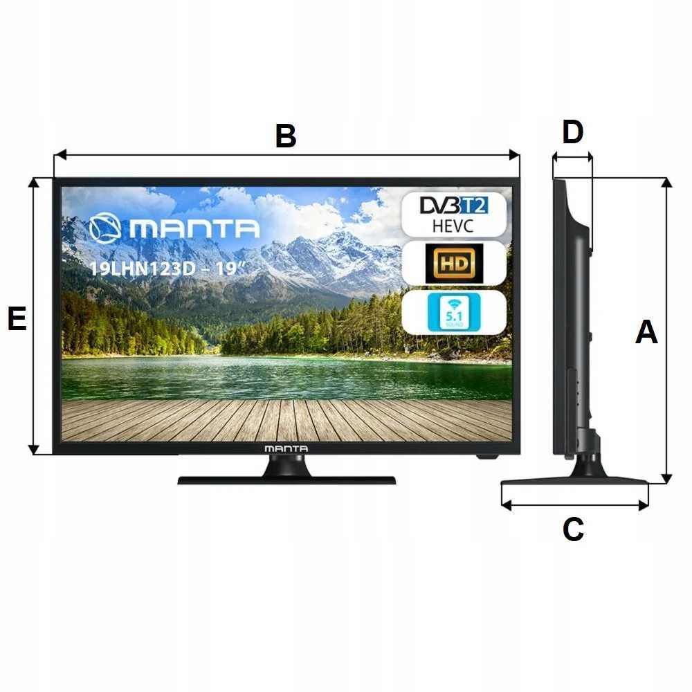 TV LED 19cal Zakład Karny 19LHN122 USB DVBT HDMI Nowy Standard W-a