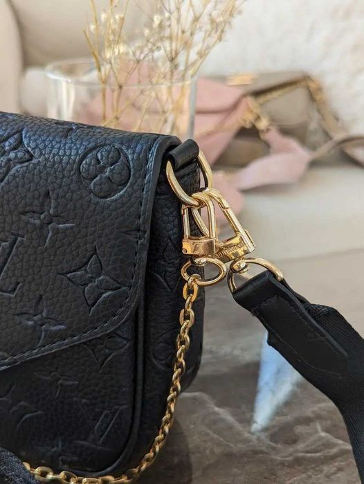 Люксовая женская сумочка через плечо Louis Vuitton черного цвета