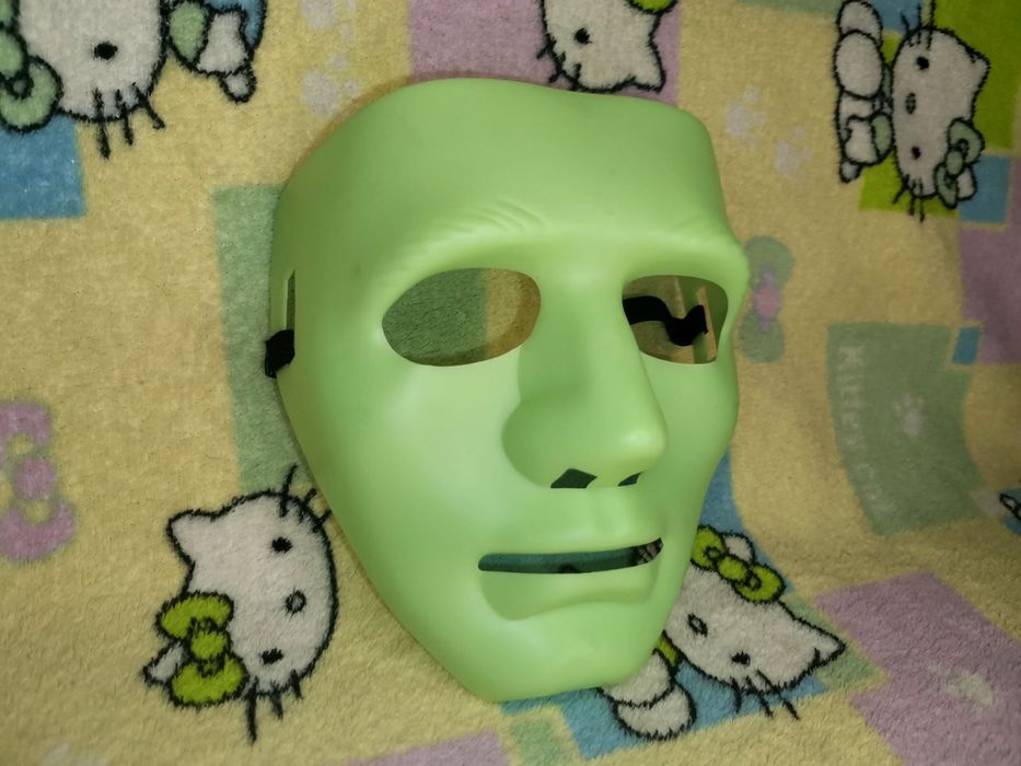 Салатовая Карнавальная Маска Кабуки Лицо без эмоций хэллоуин праздник