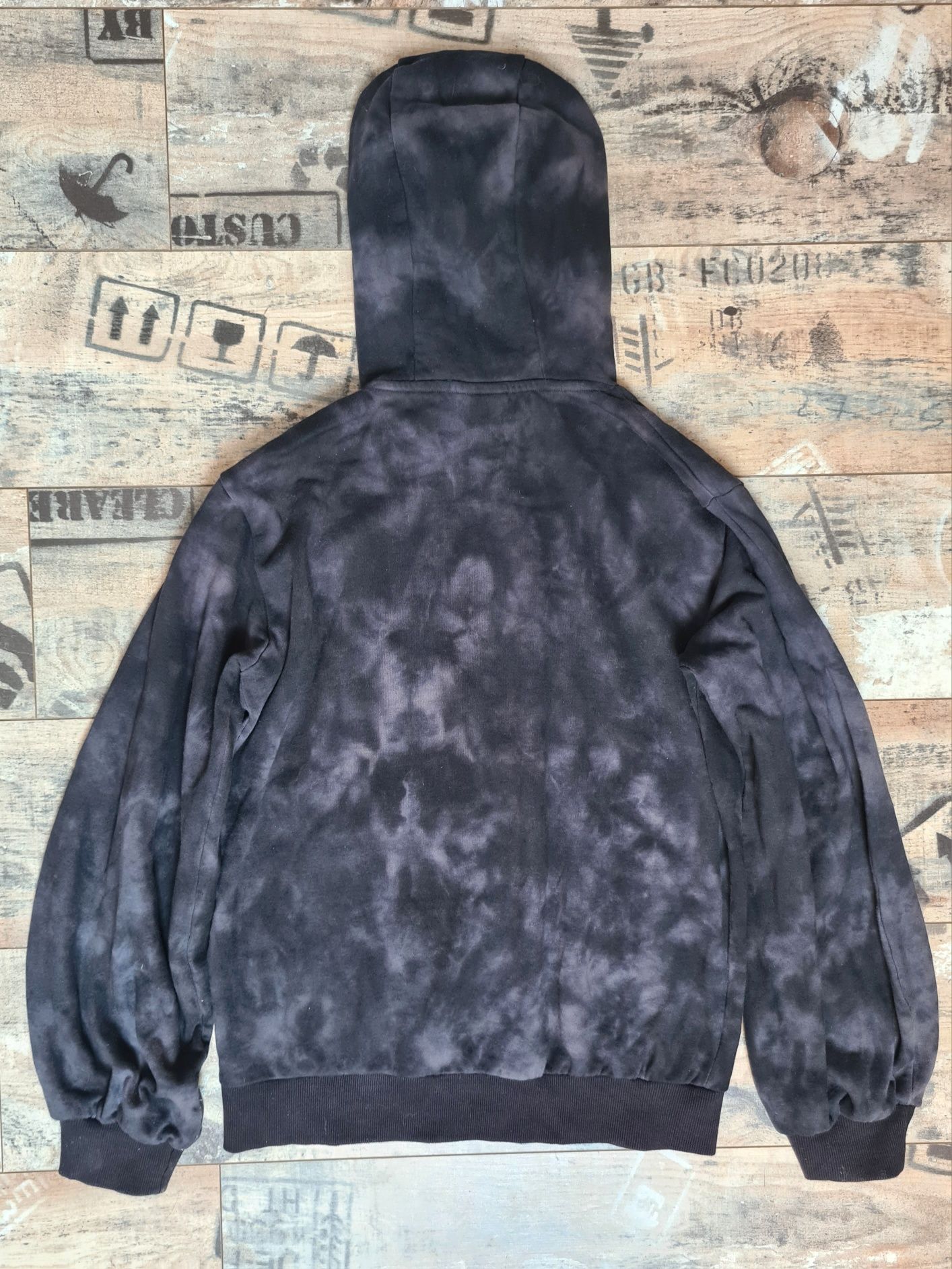 Bluza z kapturem Ellesse czarna szara S szerokie rękawy