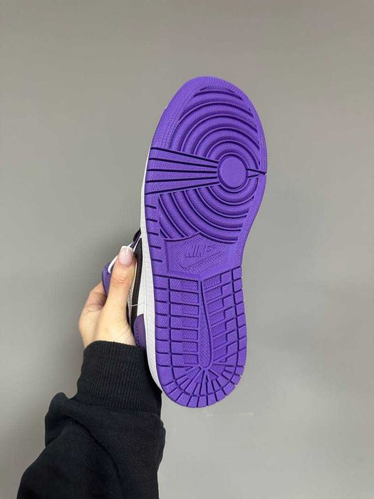 Кросівки зимові Nike Air Jordan 1 High Purple premium з хутром