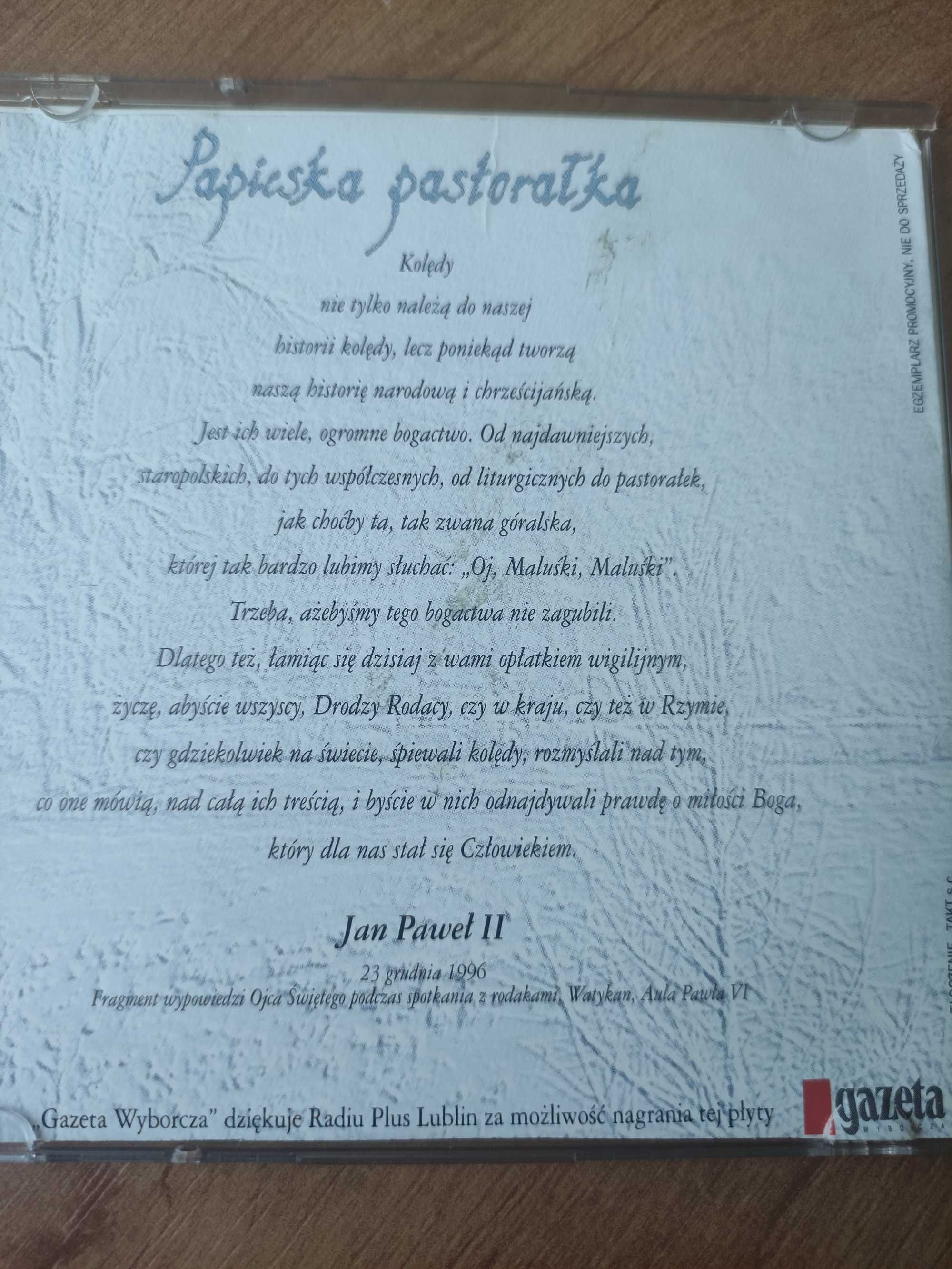 Płyta CD Papieska pastorałka. Jan Paweł ll śpiewa Oj maluśki