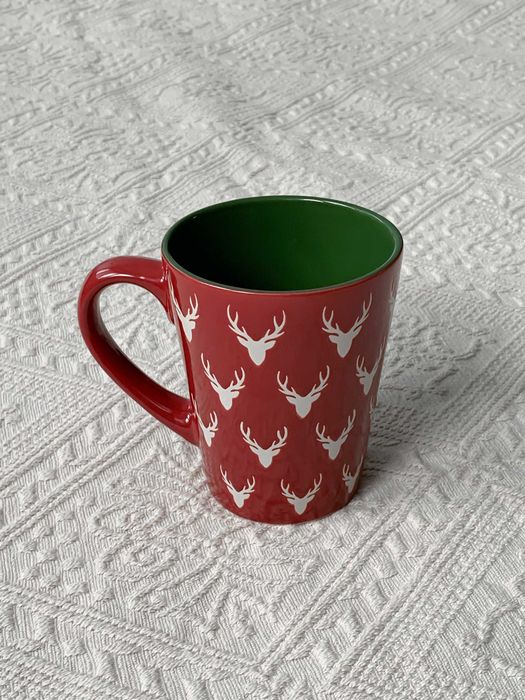 Homla kubek bordowy zielony ceramika 300 ml