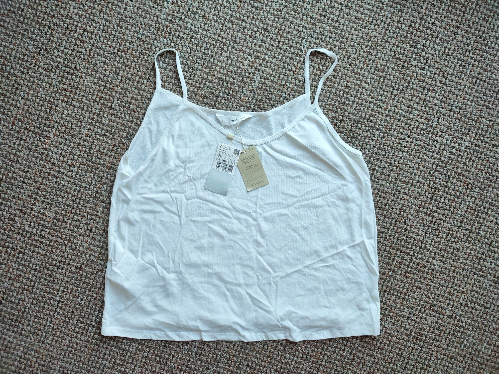 NOWY top koszulka bawełna len Mango roz. XL