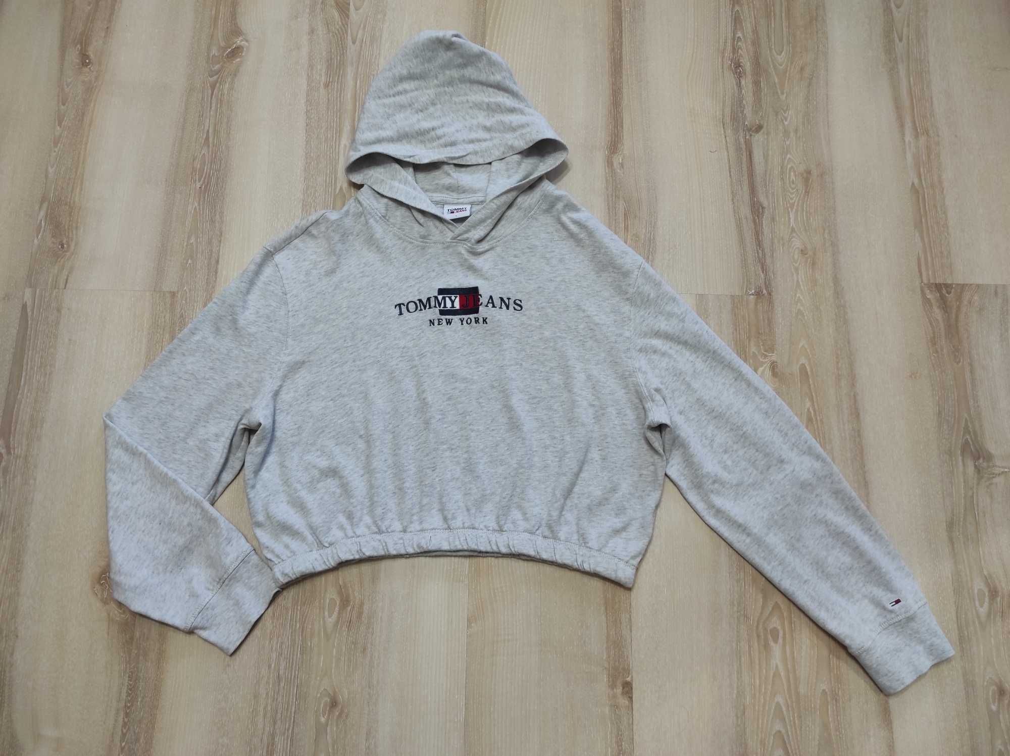 Кроп балахон худи оверсайз Tommy Hilfiger из тонкого коттона