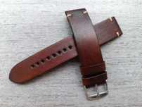 Mahoniowy skórzany pasek zegarka 18 mm S