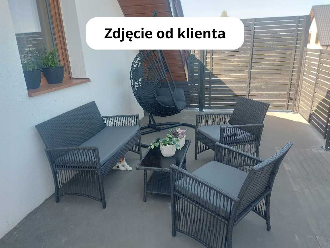 Zestaw mebli ogrodowych technorattan sofa fotele stolik meble ogrodowe