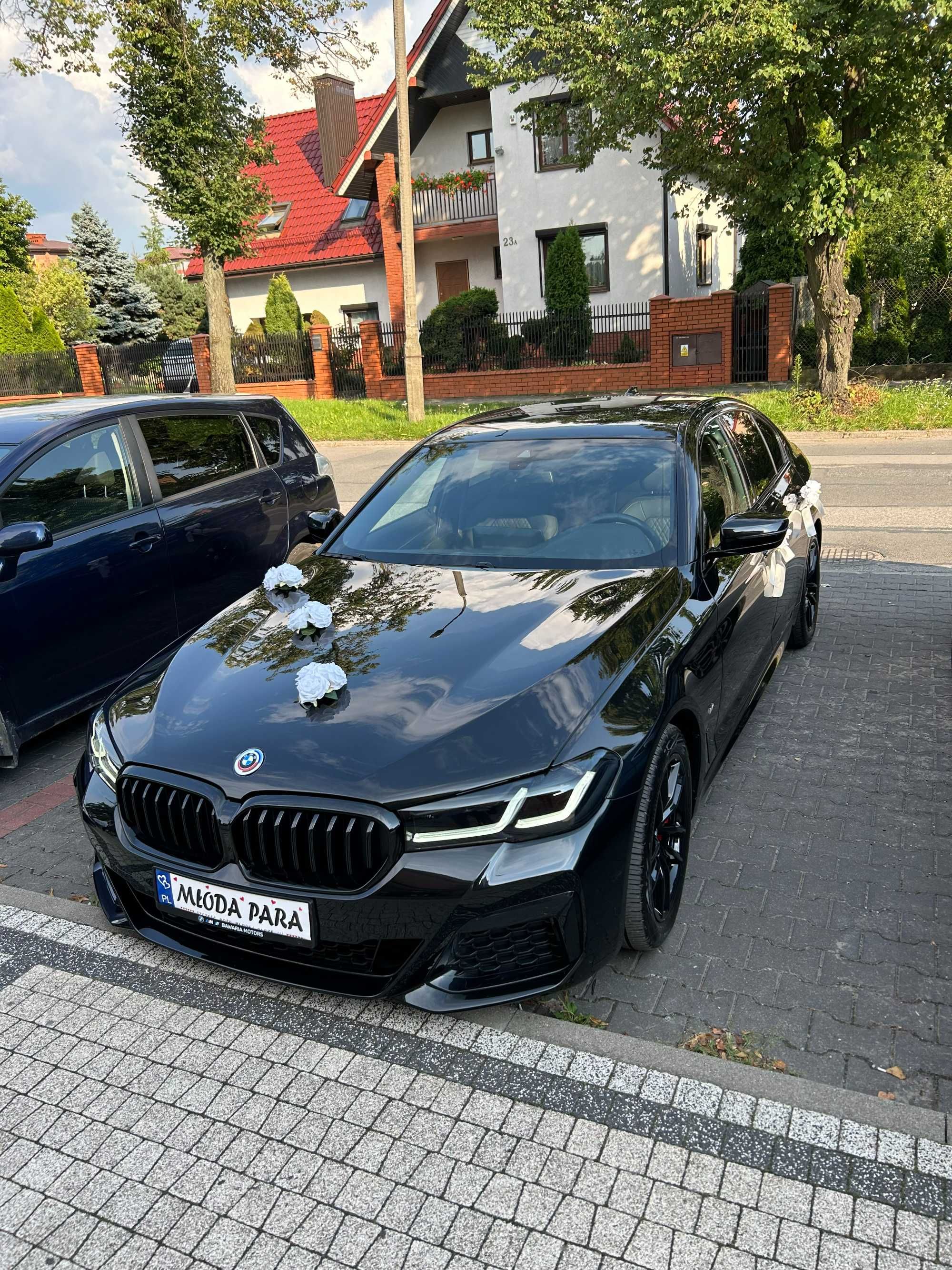 Samochód do ślubu Czarne BMW 520