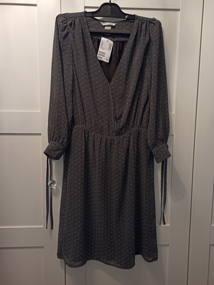 H&M śliczna kobieca sukienka w delikatny wzorek