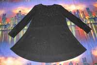 Чёрное вольное платье 2xl оверсайз в стразах туника