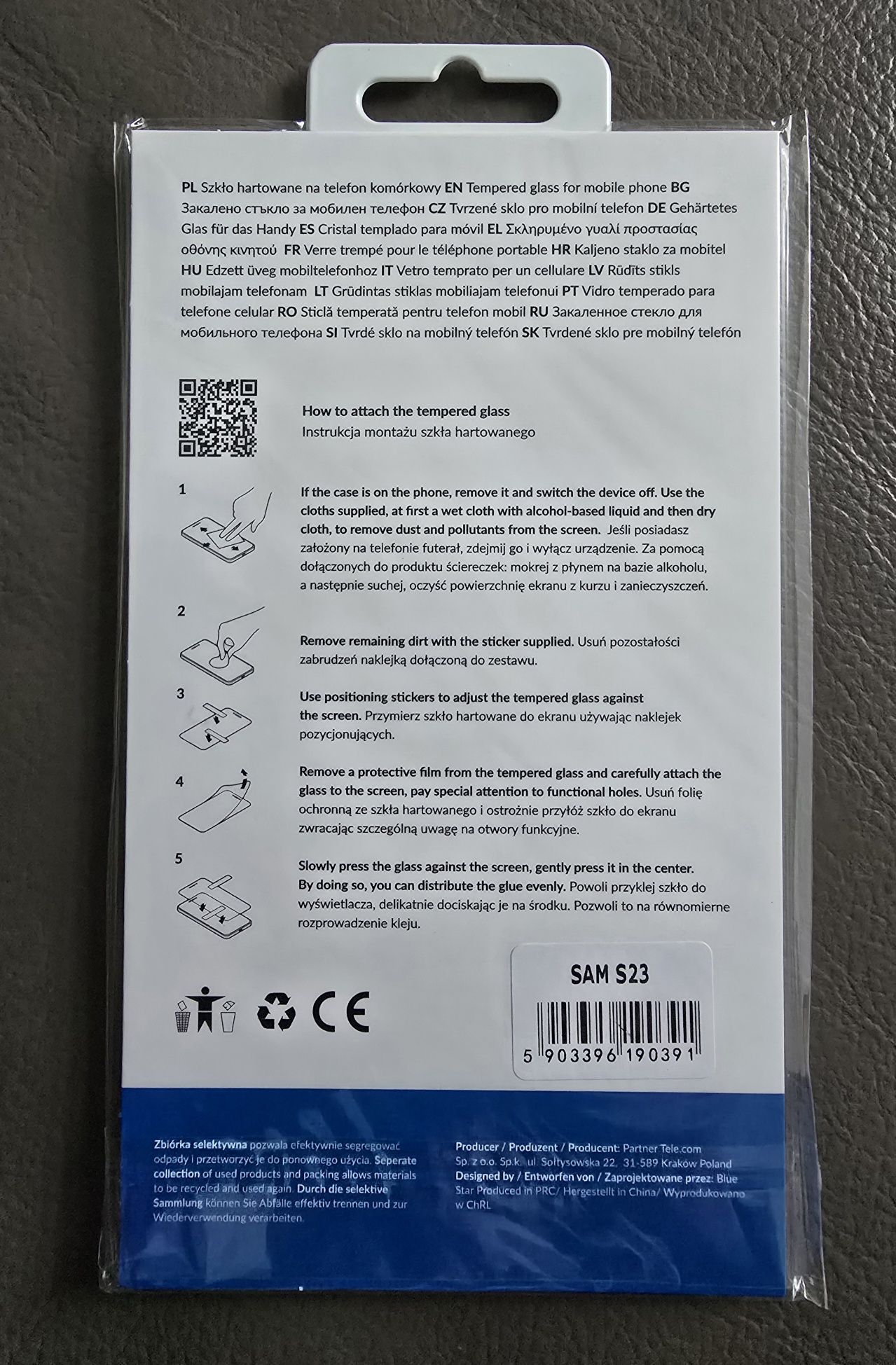 Szkło hartowane 9H do Samsung Galaxy S23 - NOWE