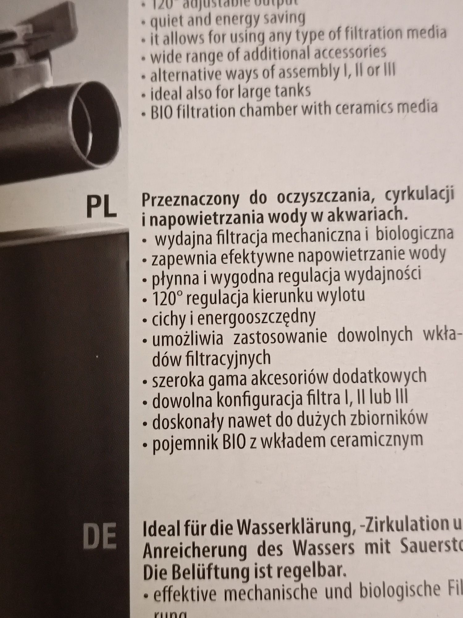 Aquael Turbo 2000. Filtr wewnętrzny gąbkowy, biologiczny, mechaniczny