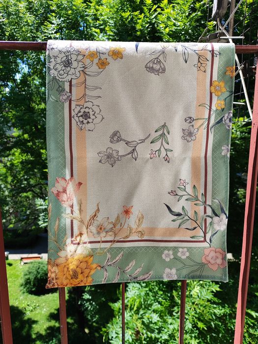 Bieżnik na stół w motywy roślinne botaniczne vintage retro