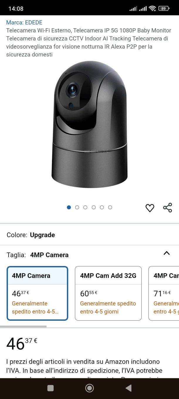 Kamera monitoring wewnętrzna do domu, pokoju dziecka itp. Alexa