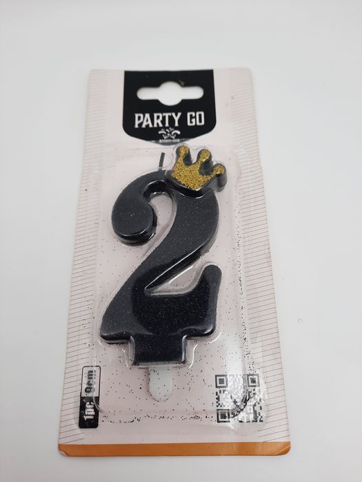 Świeczka urodzinowa na tort z koroną Quuen 2 latka