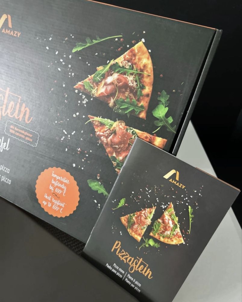 Kamień do pizzy bambusowa łopatka zeszyt nowy zestaw