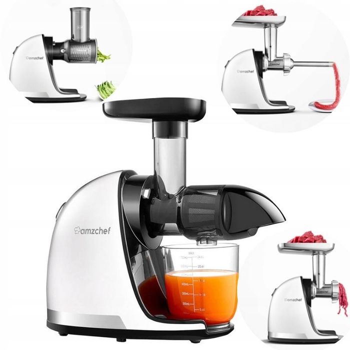 WYCISKARKA Wolnoobrotowa AMZCHEF Sokowirówka do owoców i warzyw