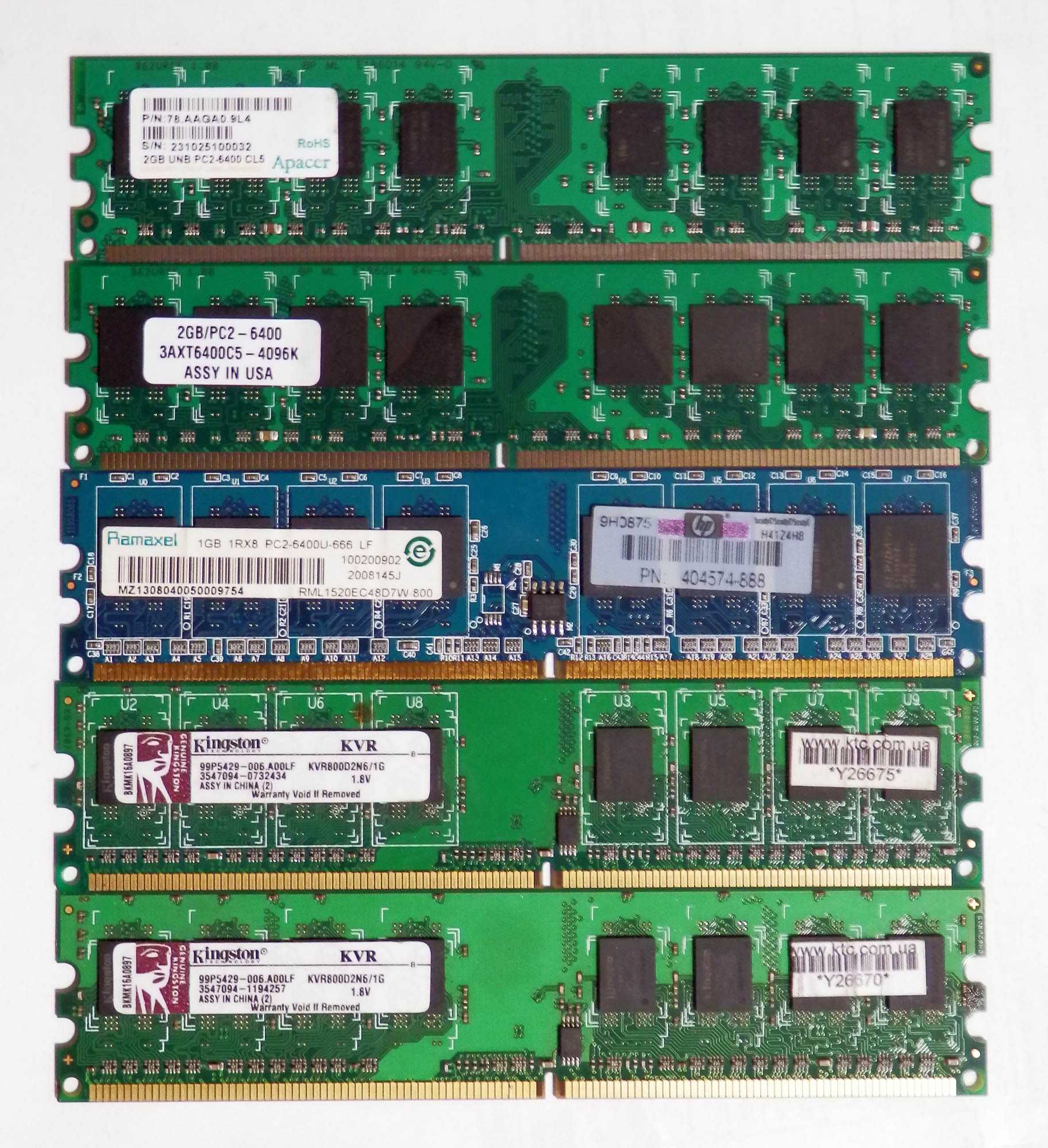 Память для ПК (ОЗУ RAM) DDR2 1gb, 2gb 800Мгц/ DDR II - Pc-6400