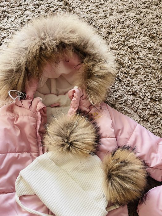 Стильний зимовий комбінезон для дівчинки + шапочка