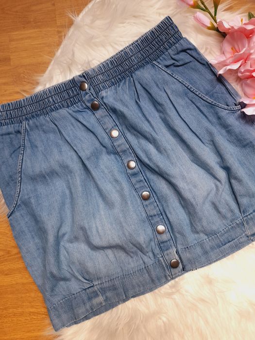 M/38 H&M Niebieska jeansowa krótka spódnica
