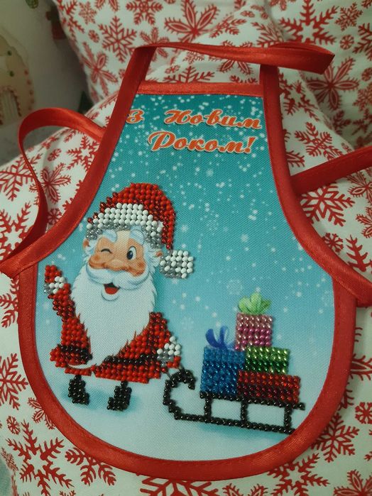 Фартух на пляшку новорічний