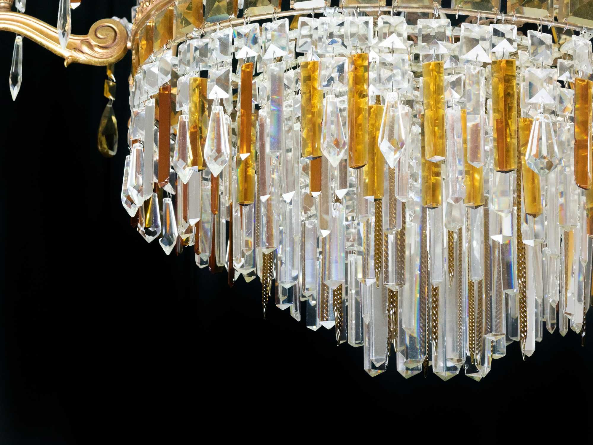 Lustre cristal bronze Art Deco Baccarat | século XIX