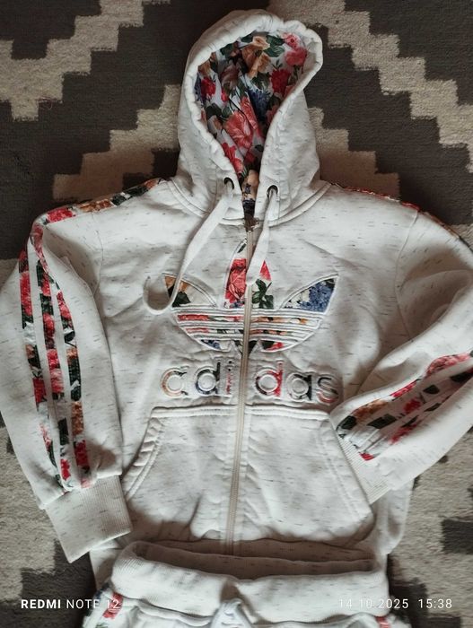 Komplet dresy adidas rozpinana bluza 128