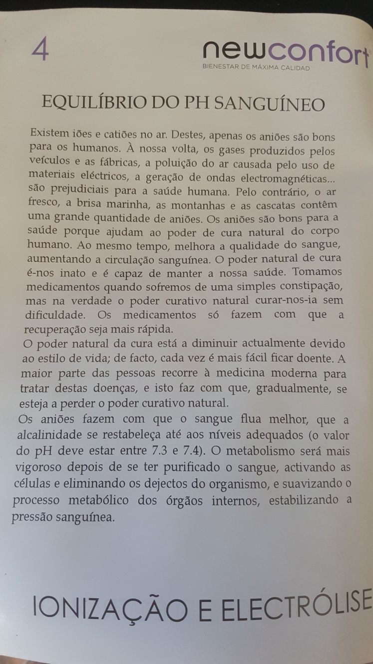 ionizador para purificar o corpo