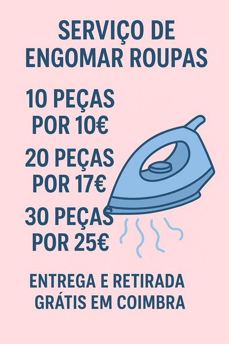 Engomar roupas, passar a ferro em Coimbra