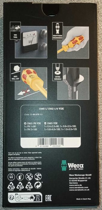 WERA 051575 Zestaw wkrętaków izolowanych VDE 6cz