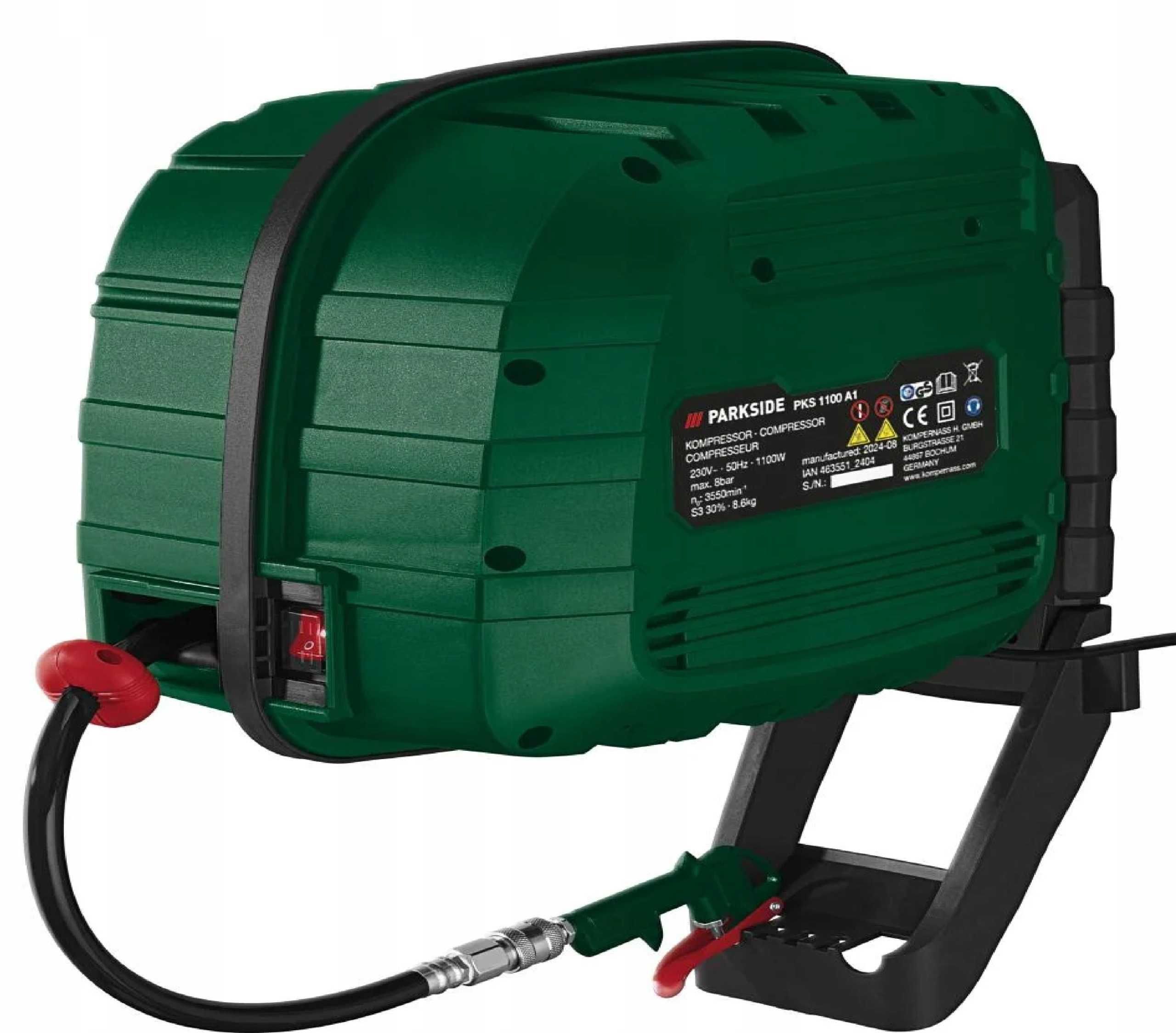 Kompresor bezolejowy Parkside PKS 1100 A1 0 l 8 bar