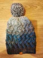 Merynos ręcznie robiona czapka wełna 100% rękodzieło handmade
