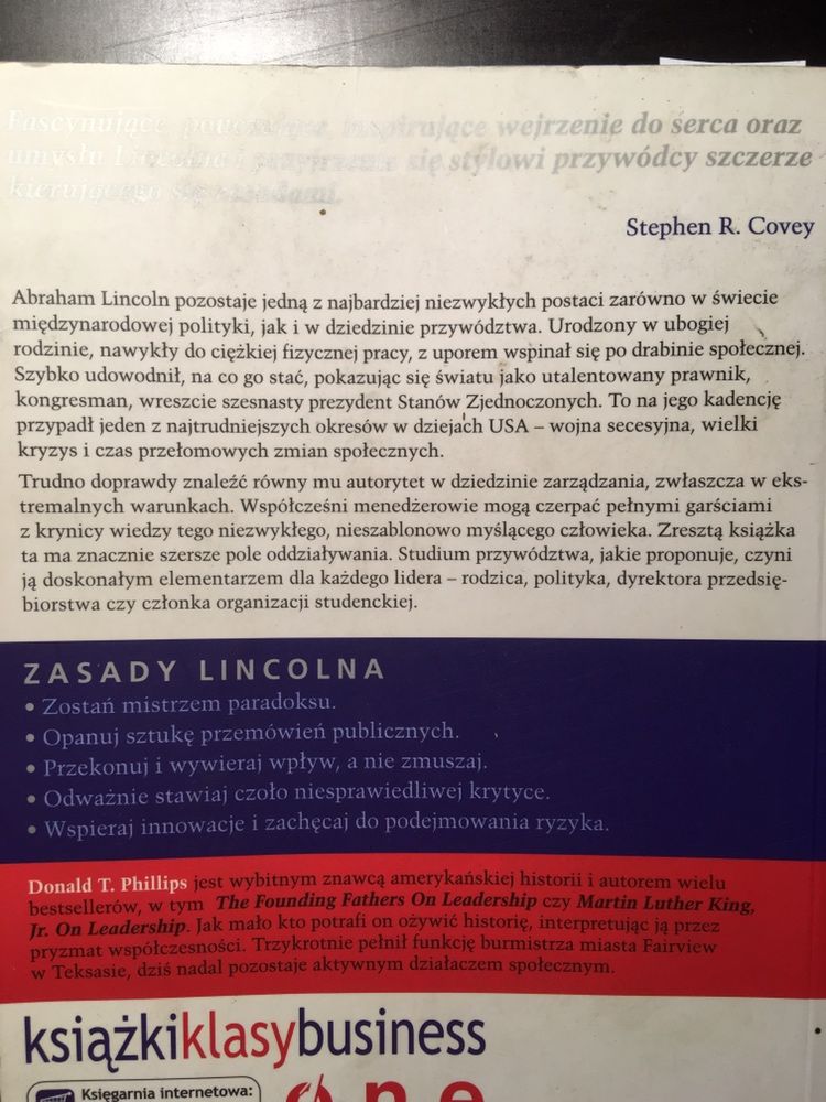 Donald T.Phillips Abraham Lincoln Skuteczne Strategie na Trudne czasy