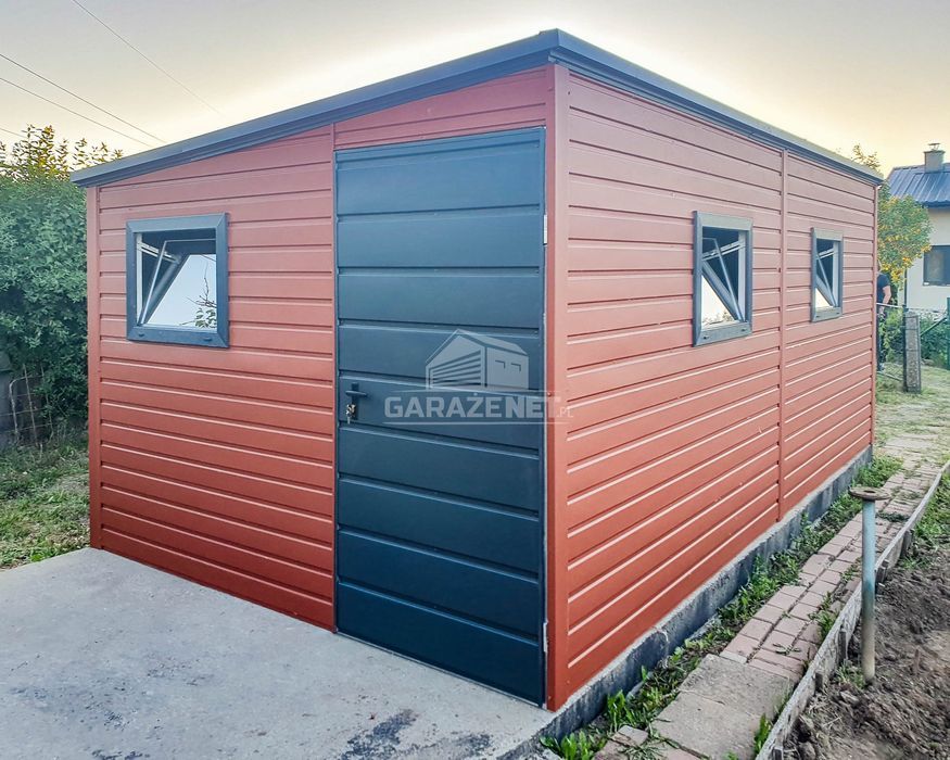 SCHOWEK DOMEK OGRODOWY 2,5X4M Jasny Brąz Antracyt Dach Spad Bok Ts732