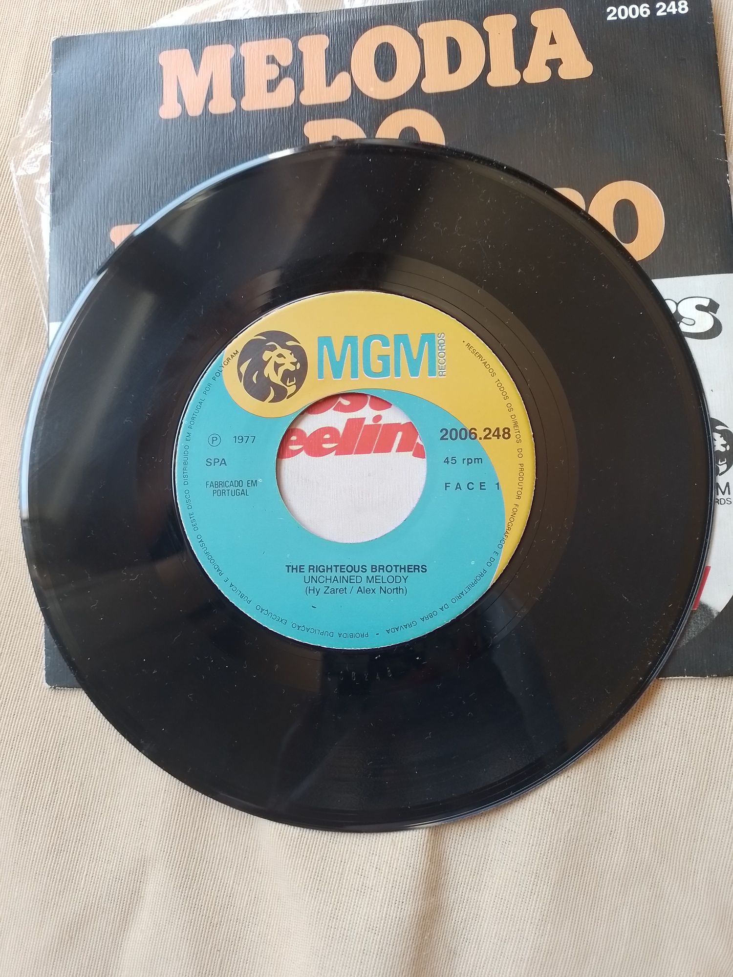 Disco 45 rpm Melodia do desespero dos Righteous Brothers
