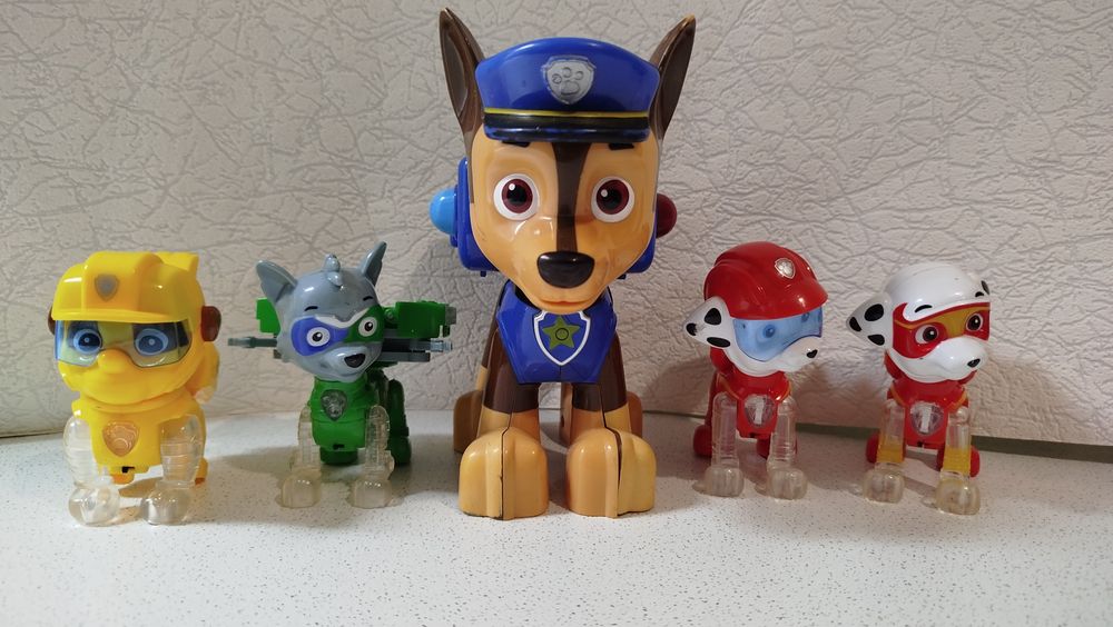 Маршал,Крепыш,Гонщик,Рокки Большие фигурки Оригинал Щенячий патруль