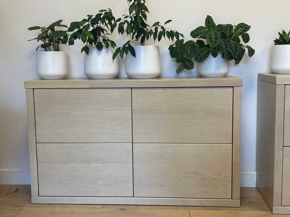Komody dębowe - dąb bielony - 2 sztuki