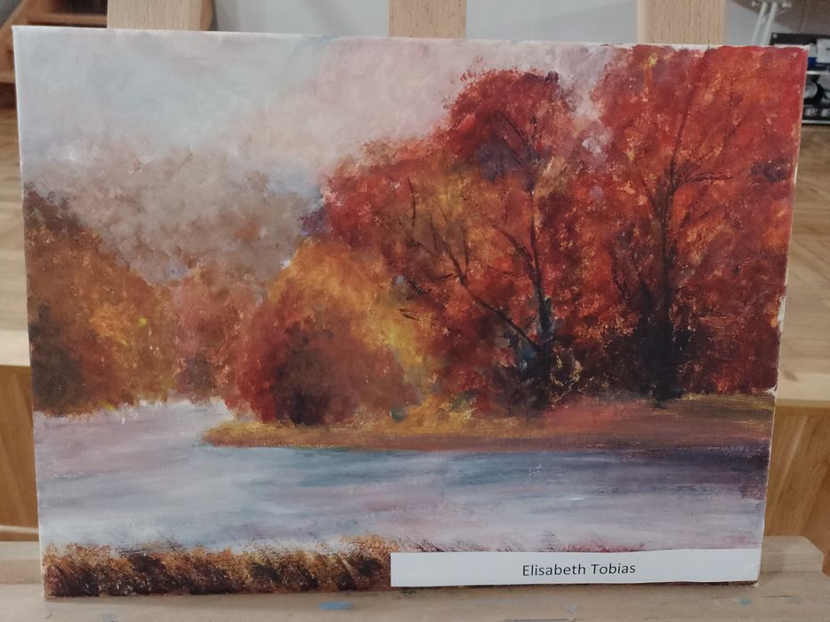 Nuta melancholii w jesiennym krajobrazie-Ekspresyjny obraz na płótnie