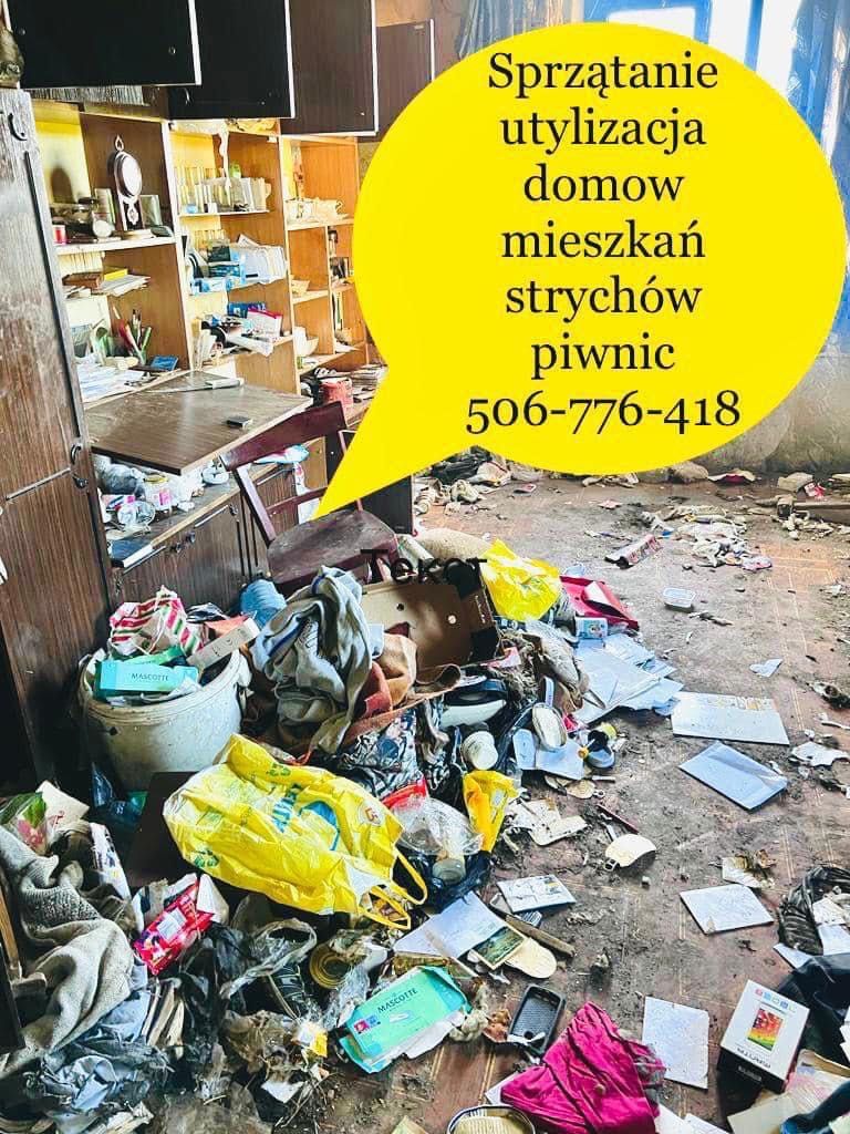 Wywóz papy gruzu utylizacja sprzątanie mieszkań piwnic strychów