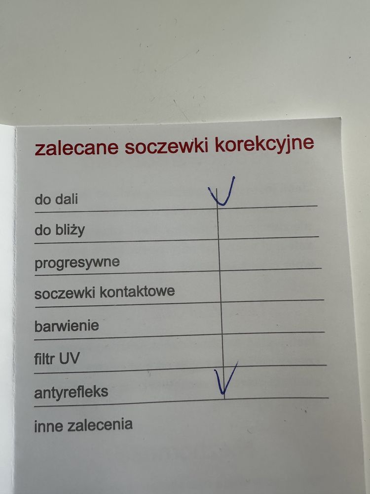 Okulary korekcyjne +0,25 oraz + 0,50 wada wzroku