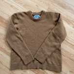 Wełniany sweter Organic Basics 100% wełna brązowy