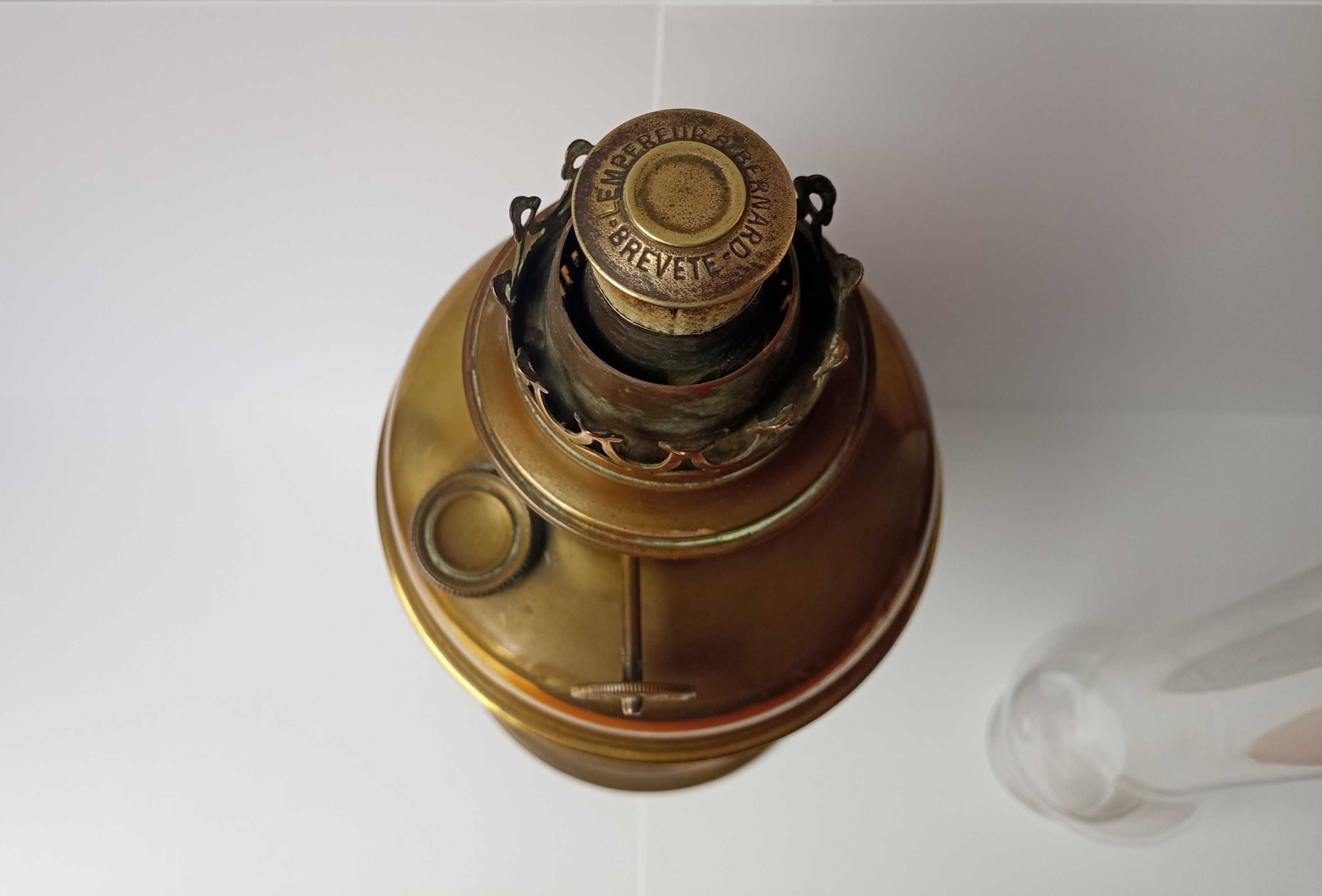 stara sygnowana lampa naftowa L&B Belgia XIX wiek