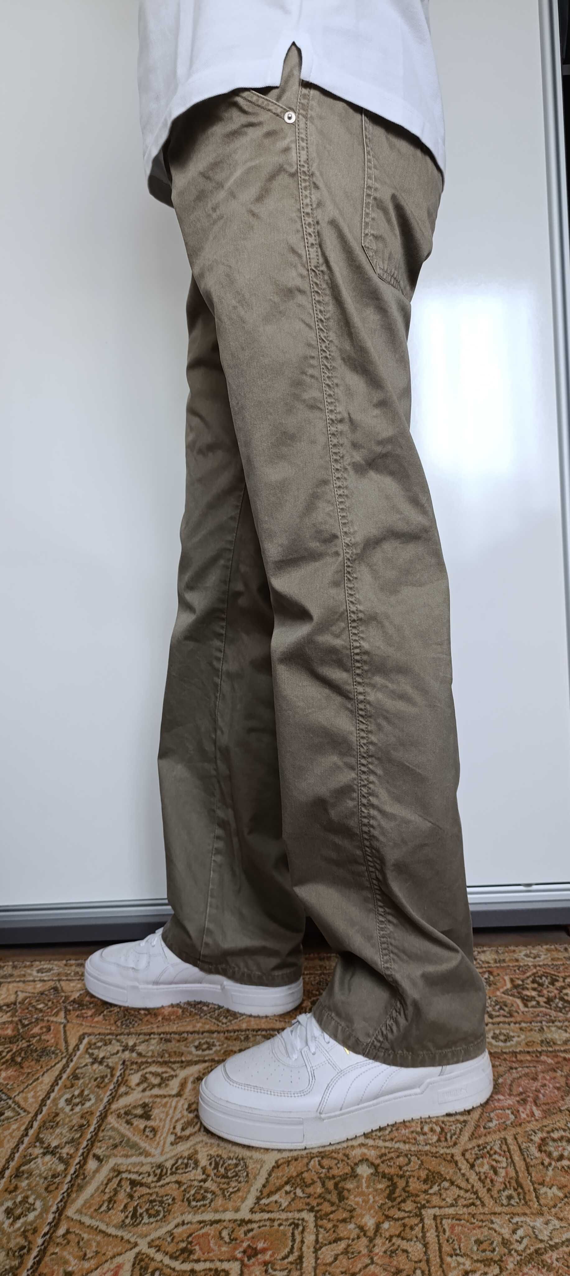 Beżowe spodnie męskie luźne Cottonfield Straight Fit 31 bawełna