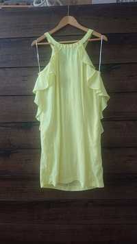 Żółta sukienka z falbankami H&M 38