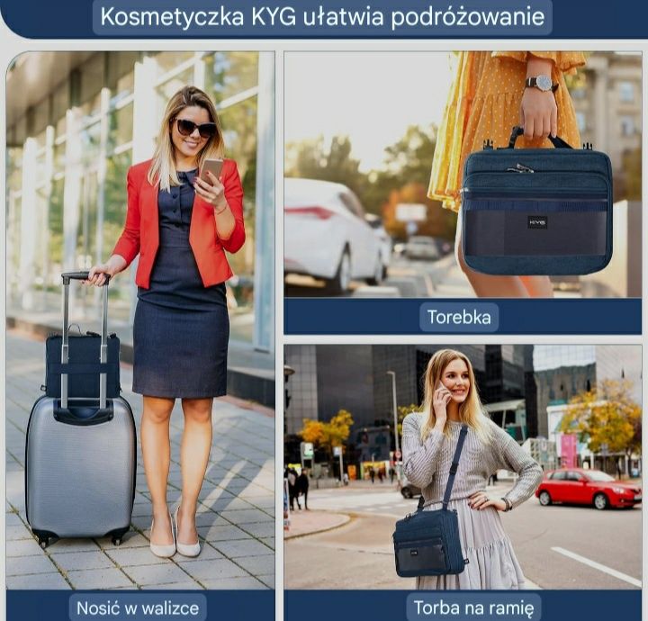 Kosmetyczka podróźna turystyczna KYG super jakość czarna