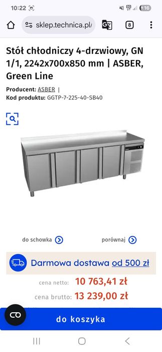 Stół chłodniczy, stół roboczy, lodówka podblatowa