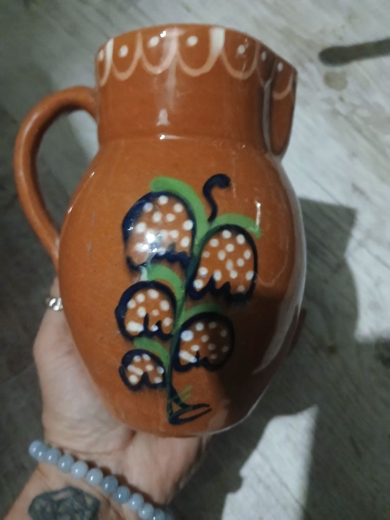 dzban gliniany vintage brązowy