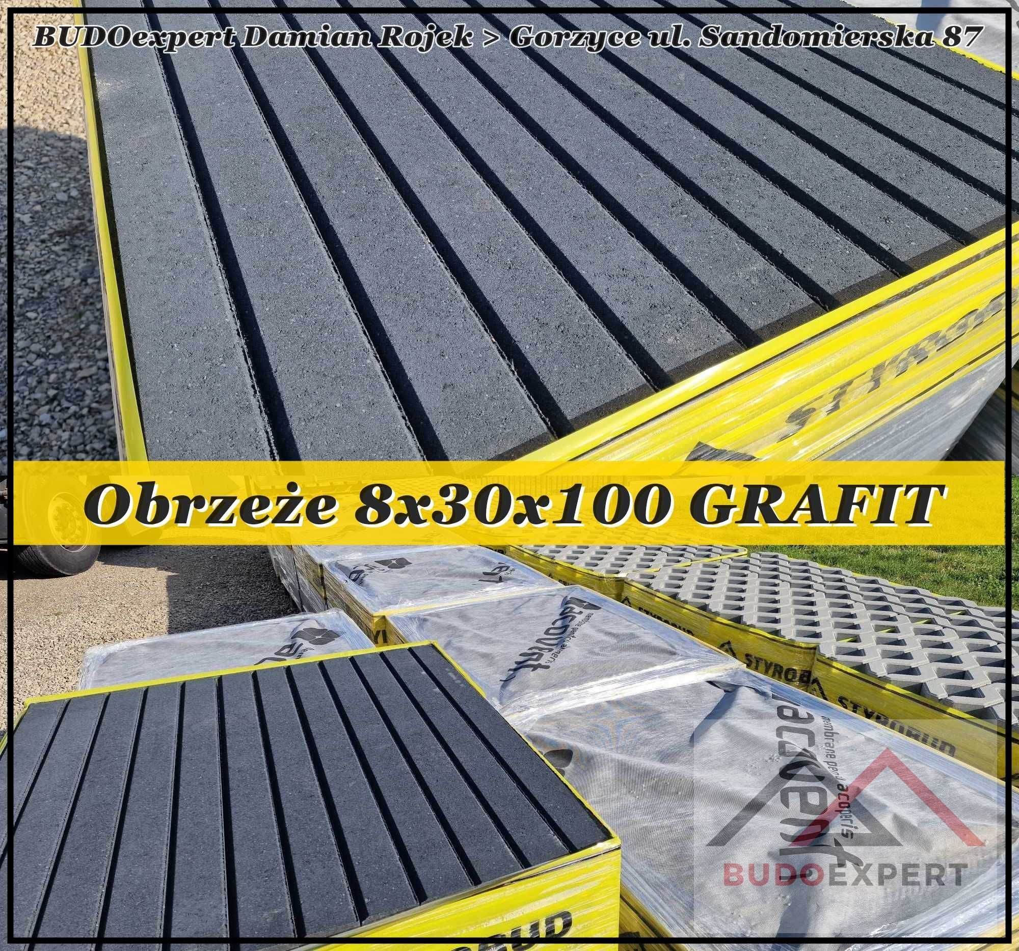 Obrzeże betonowe 6x20x100 GRAFIT chodnikowe trawnikowe krawężnik PROMO