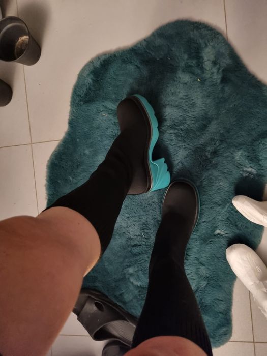 Kozaki nowe zielona podeszwa wkladka 24