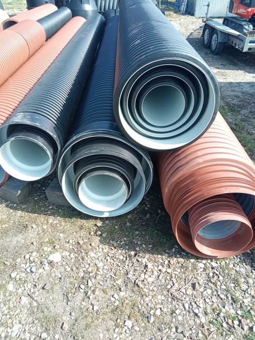 Karbowana podwójna rura fi 300, 315, 400, 500, 600 na przepust mostek